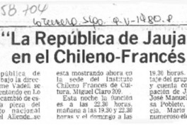La República de Jauja en el Chileno-Francés.  [artículo]