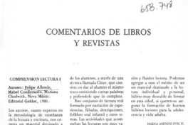 Comentarios de libros y revistas  [artículo] Nadja Antonijevic H.