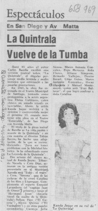 La Quintrala vuelve de la tumba.