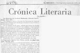 Crónica literaria  [artículo] Alone.