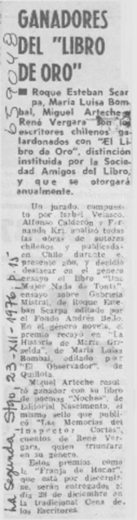 Ganadores del "Libro de oro".