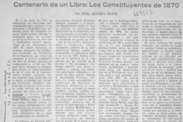 Centenario de un libro: Los constituyentes de 1870