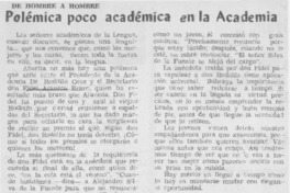 Polémica poco académica en la Academia