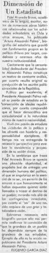 Dimensión de un estadista