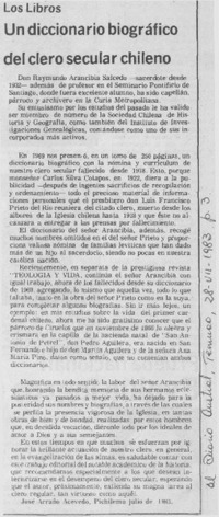 Diccionario biográfico del clero secular chileno