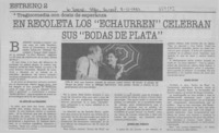 En Recoleta los "Echaurren" celebran sus "Bodas de plata".  [artículo]