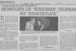 En Recoleta los "Echaurren" celebran sus "Bodas de plata".  [artículo]