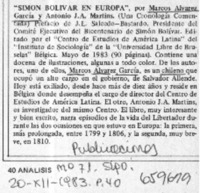 "Simón Bolivar en Europa"  [artículo]