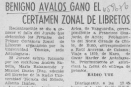 Benigno Avalos ganó el certamen zonal de libretos.