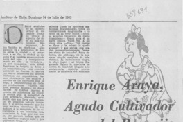 Enrique Araya, agudo cultivador del regocijo