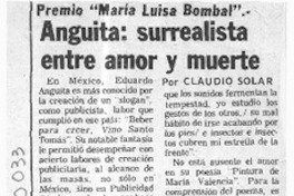 Anguita, surrealista entre amor y muerte  [artículo] Claudio Solar.