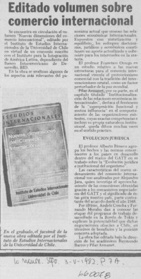 Editado volumen sobre comercio internacional.