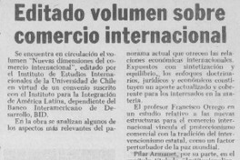 Editado volumen sobre comercio internacional.