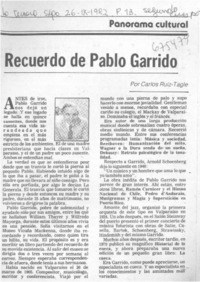 Recuerdo de Pablo Garrido