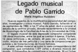 Legado musical de Pablo Garrido