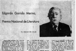 Edgardo Garrido Merino, Premio nacional de literatura