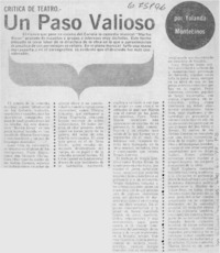 Un paso valioso