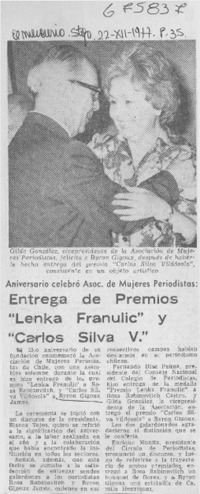 Entrega de Premios "Lenka Franulic" y "Carlos Silva V."