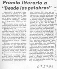 Premio literario a "Desde las palabras".