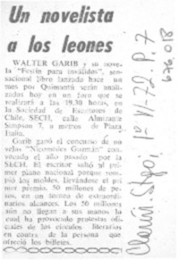 Un Novelista a los leones.