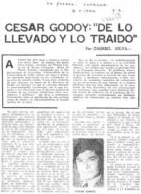 César Godoy, "de lo llevado y lo traído"