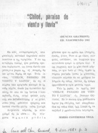 "Chiloé, paraíso de viento y lluvia"