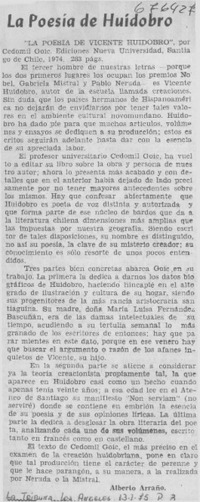 La poesía de Huidobro