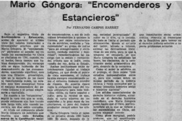 Mario Gógora: "Encomenderos y estancieros"