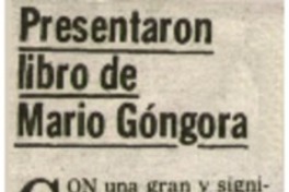 Presentaron libro de Mario Góngora.