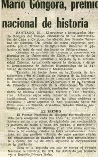 Mario Góngora, premio nacional de historia.