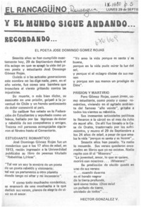 El poeta José Domingo Gómez Rojas