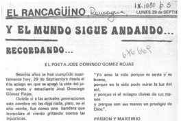 El poeta José Domingo Gómez Rojas