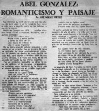 Abel González: romanticismo y paisaje