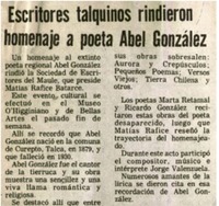 Escritores talquinos rindieron homenaje a poeta Abel González.