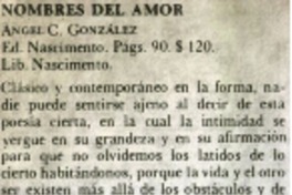 Nombres del amor.