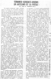 Fernando González Urízar, un artesano de la poesía