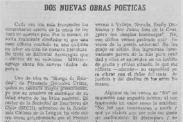 Dos nuevas obras poéticas
