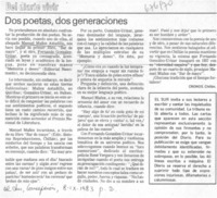 Dos poetas, dos generaciones