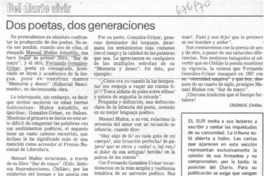Dos poetas, dos generaciones