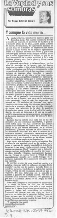 Y aunque la vida murió...