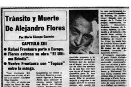 Tránsito y muerte de Alejandro Flores capítulo XIII