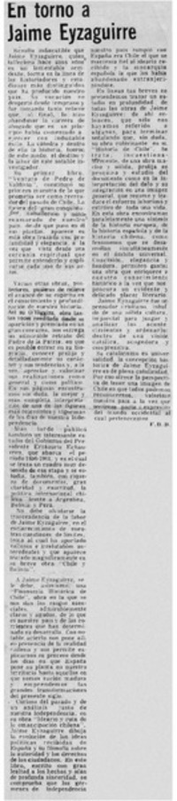 En torno a Jaime Eyzaguirre