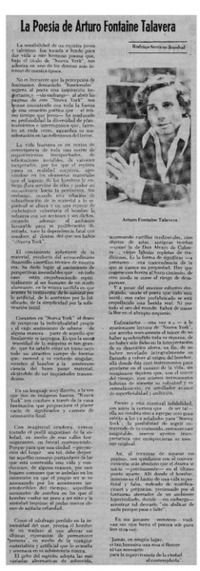 La poesía de Arturo Fontaine Talavera