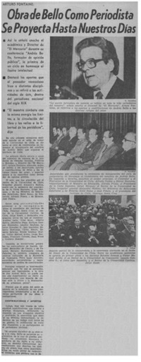Obra de Bello como periodista se proyecta hasta nuestros días.