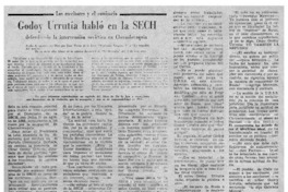 Godoy Urrutia habló en la SECH.