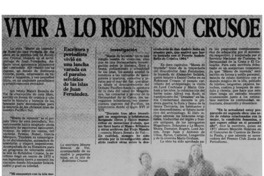 Vivir a lo Robinson Crusoe.