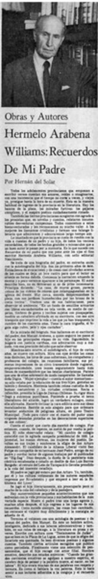 Hermelo Arabenma Williams: recuerdos de mi padre