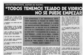 Todos tenemos tejado de vidrio y si no lo reconocemos no se puede empezar a dialogar : [entrevista]