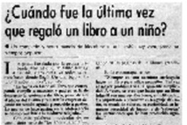Cuándo fue la última vez que regaló un libro a un niño?