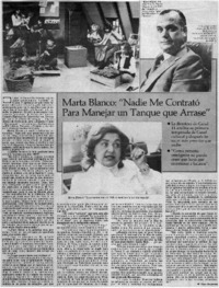 Marta Blanco, "nadie me contrató para manejar un tanque que arrase": [entrevista]